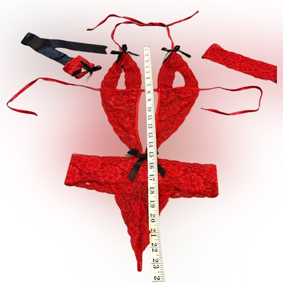 Women’s Sexy Nighty Body Suit by Leg Avenue Spandex 3-Piece Set - Picture 12 of 15